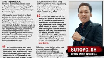 KMMB Indonesia Desak Polres Aceh Selatan Cek Dugaan Tambang Emas Ilegal di Alur Kejreun