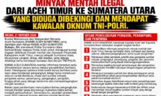 KETUA KMMB ACEH-SUMATERA SUTOYO. SH DESAK APARAT BONGKAR DUGAAN DISTRIBUSI MINYAK MENTAH ILEGAL DARI ACEH TIMUR KE SUMATERA UTARA